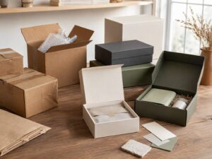Luxury sustainable packaging for candles is delicate in texture and has a unique style