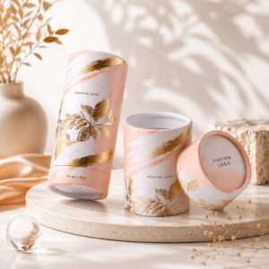 Cosmetic paper tube box packaging for skincare and beauty products