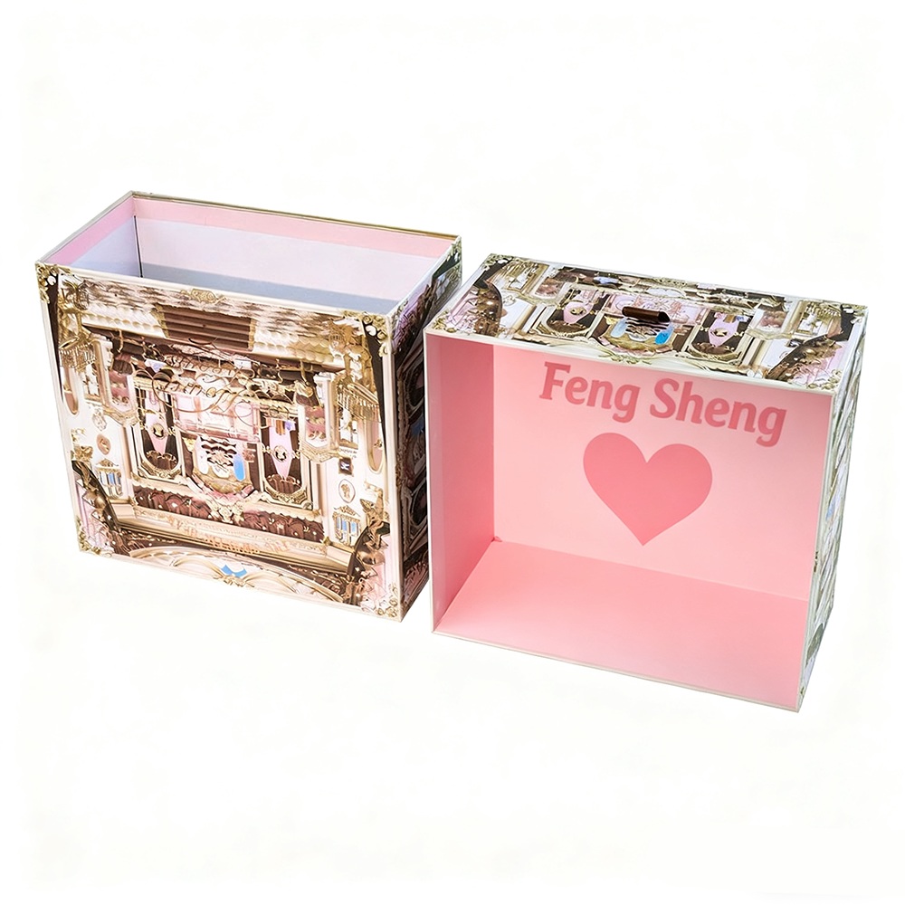 Decorative custom paper gift boxes with printed luxury design